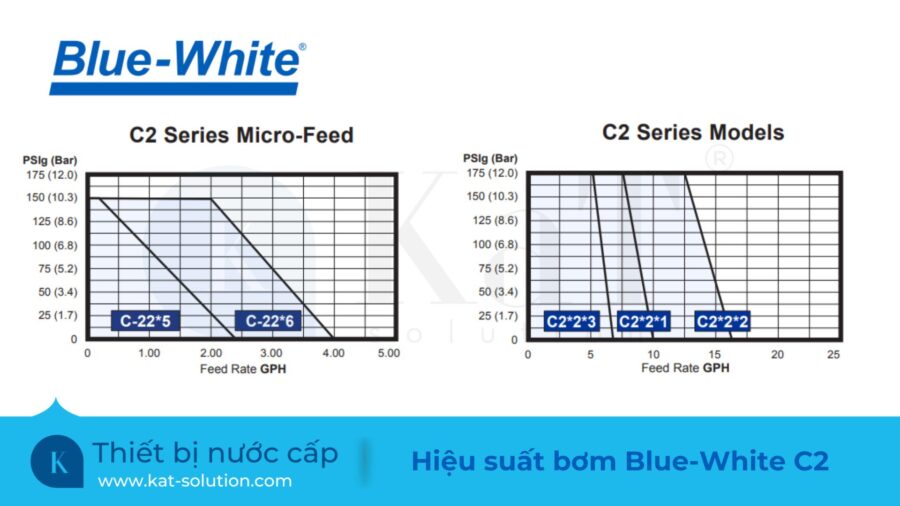 Hiệu suất bơm định lượng Blue White C2