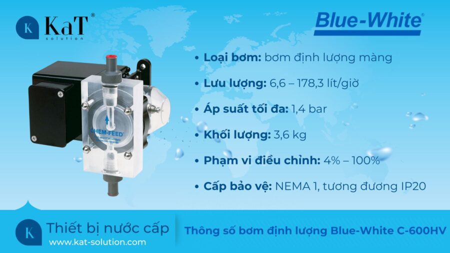 Thông số bơm định lượng Blue White C-600HV